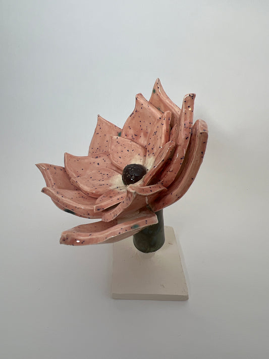 3 Tiered Pink with Turquoise Flower - Garden Ornament