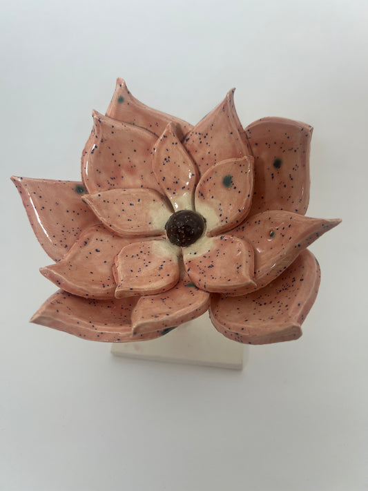 3 Tiered Pink with Turquoise Flower - Garden Ornament