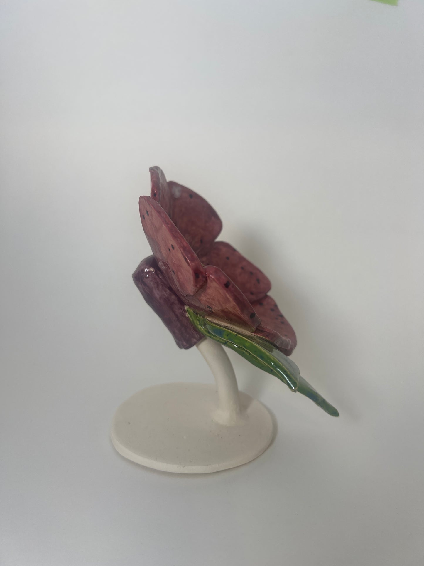 Maroon & Black Speckled Flower - Garden Ornament