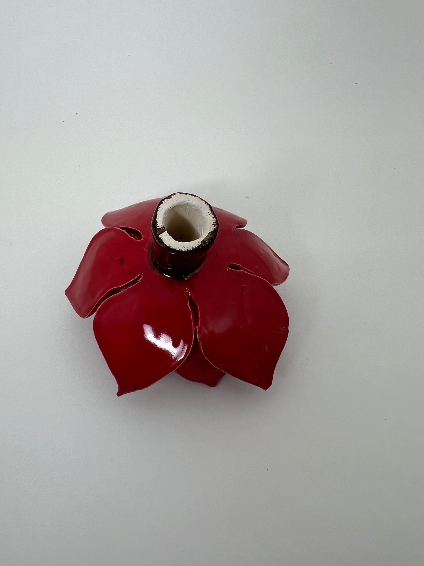 2 Tier Mini Brick Red and White Flower - Garden Ornament